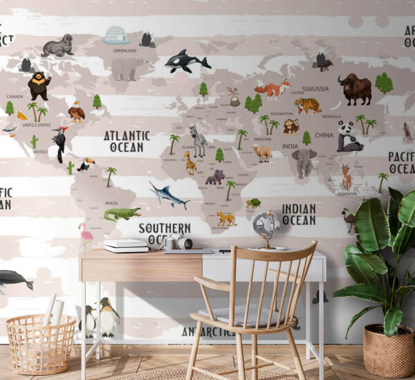 Mapa del mundo con animales Mapa del mundo con animales