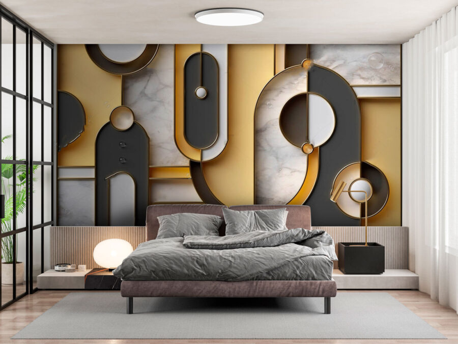Obra de arte con diferentes formas y colores