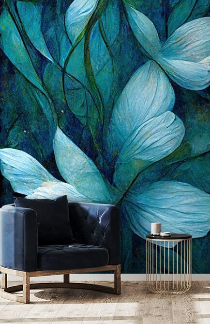 Painting of flowers and leaves