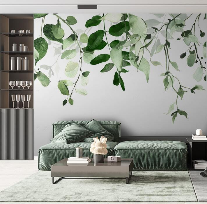 Elegante diseño de fondo de hojas verdes
