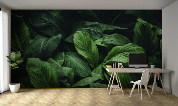 Fotomurales Fotomurales Grupo de grandes hojas verdes (SKU: u72356)