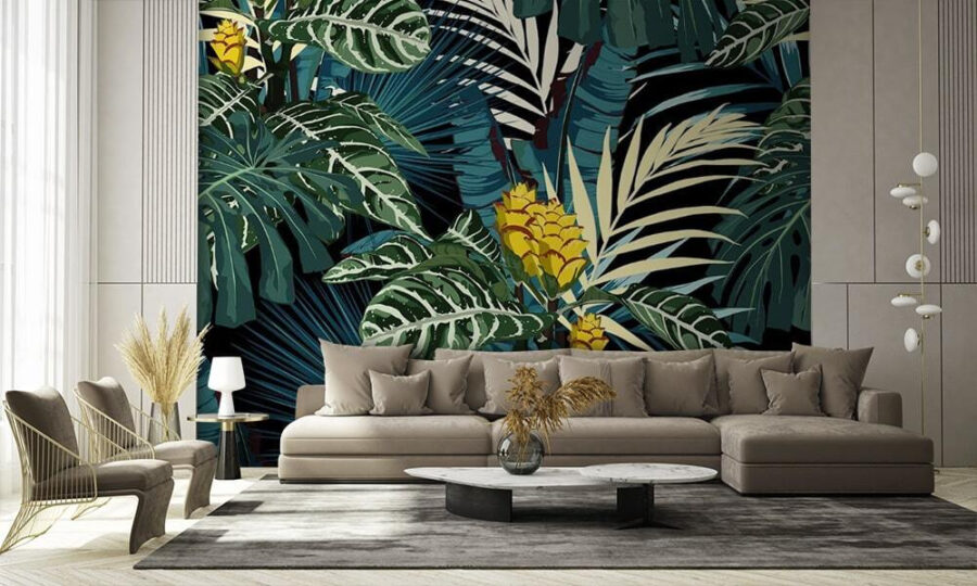 Patrón de plantas tropicales