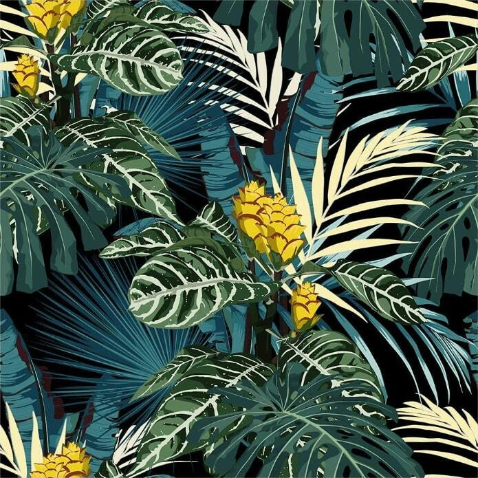 Patrón de plantas tropicales