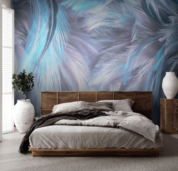 Suaves plumas pastel en suaves ondas Fotomurales Suaves plumas pastel en suaves ondas