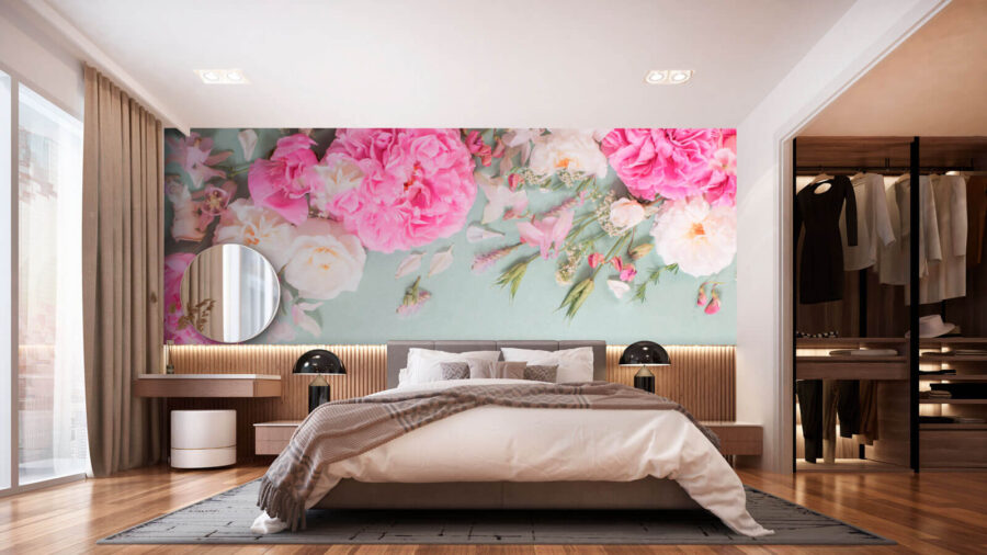 Grupo de flores rosas