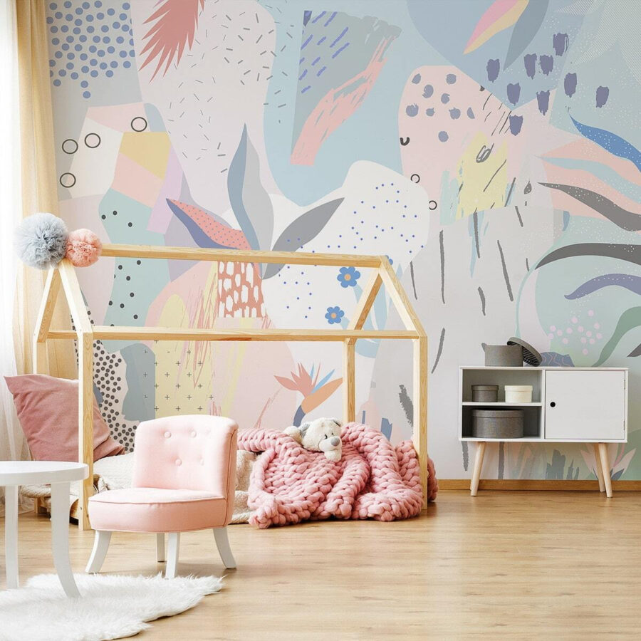 Arte colorido con diferentes formas y colores