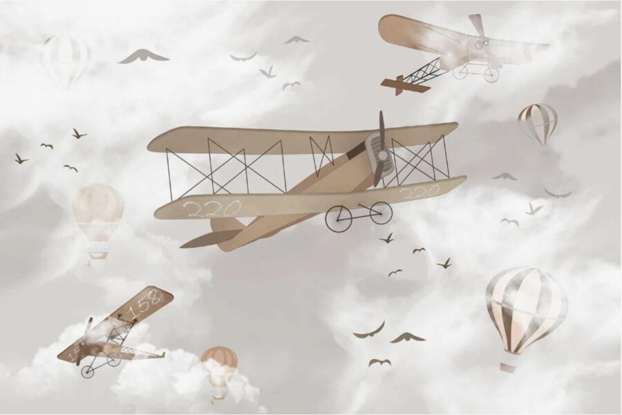 Grupo de aviones en el cielo