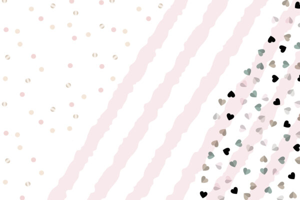Fondo a rayas rosas y blancas con pequeños corazones Fondo a rayas rosas y blancas con pequeños corazones