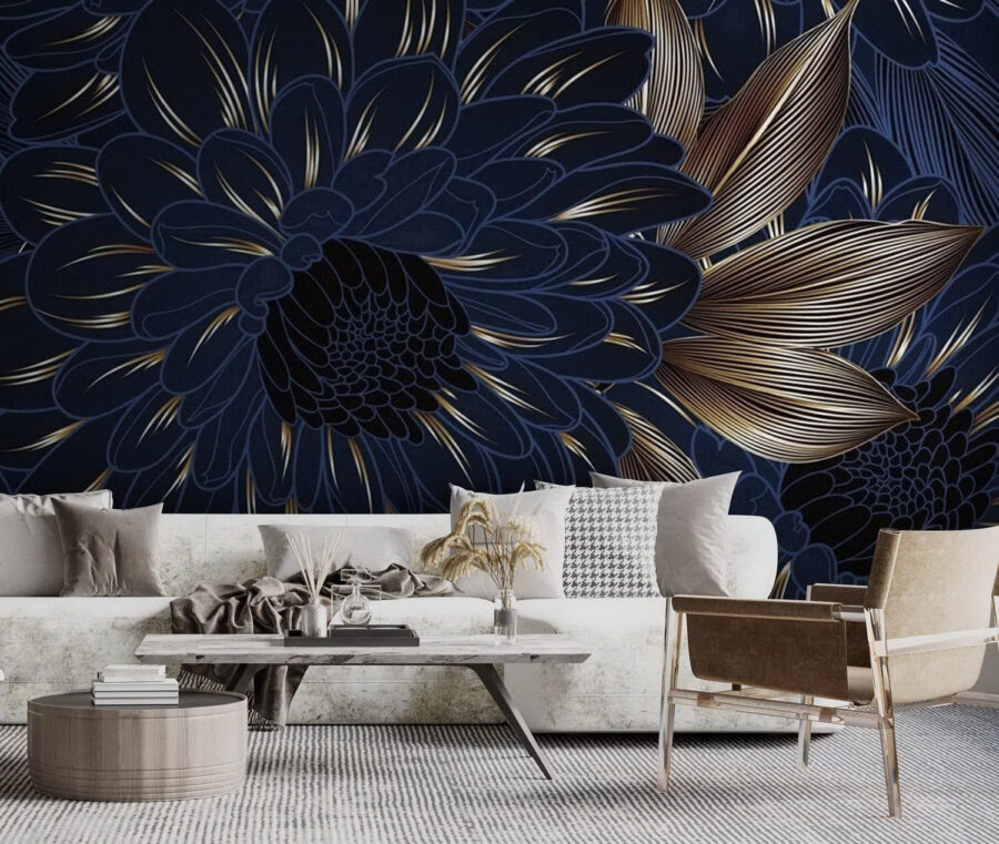 Elegante diseño floral sobre fondo oscuro