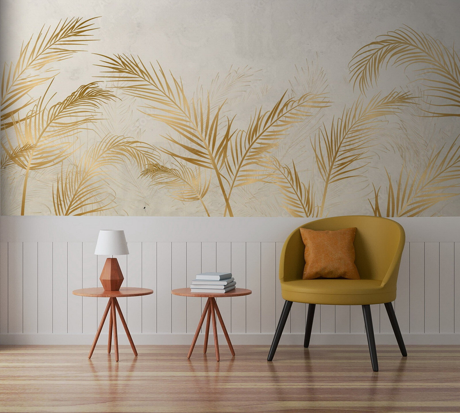 Elegant Palm Leaves on Neutral Background