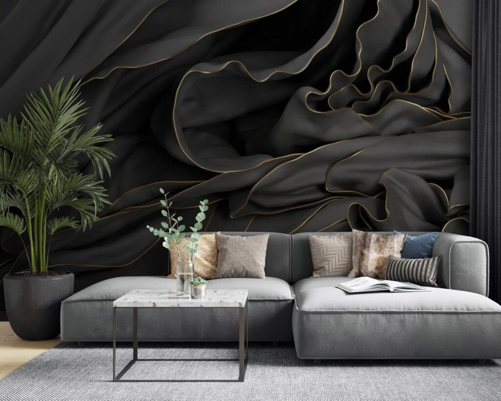 Textured fabric with elegant curves