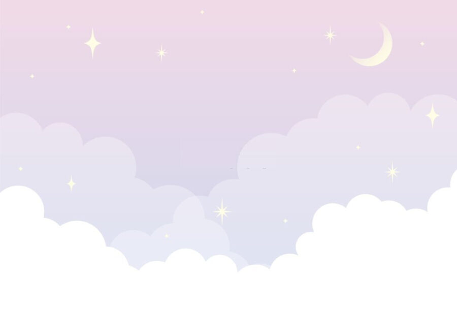 Una luna y nubes en el cielo
