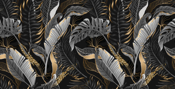 Exuberante follaje tropical con detalles brillantes. Exuberante follaje tropical con detalles brillantes.