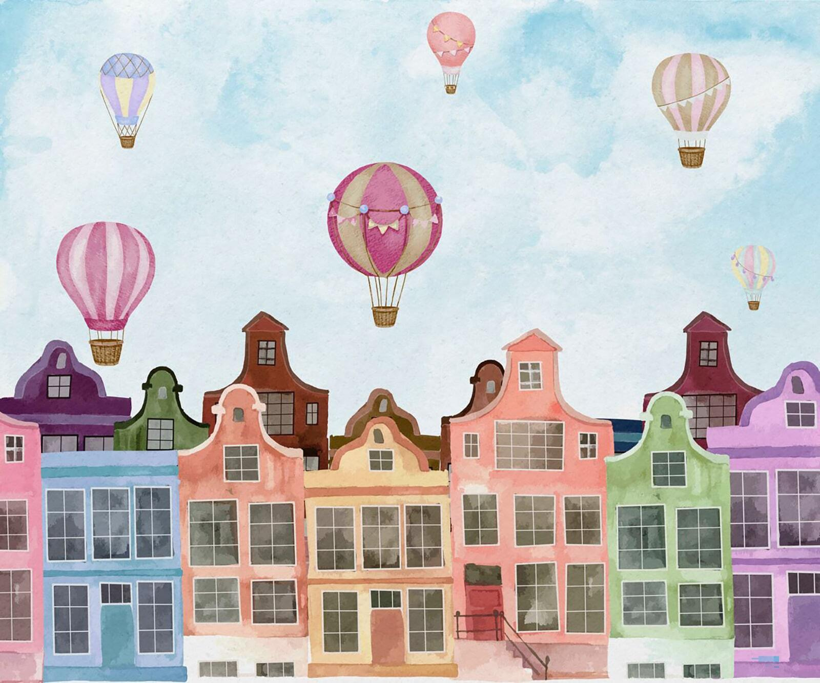 u71849p - Grupo de edificios con globos aerostáticos - tegory