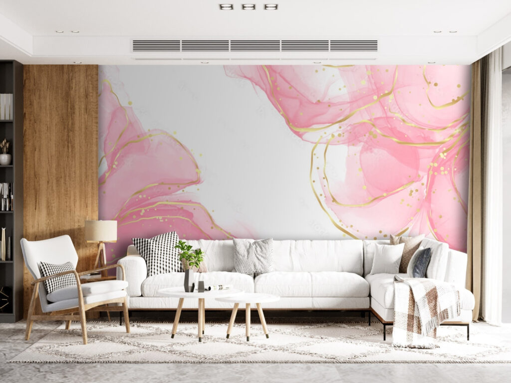 Pink swirls with speckled accents