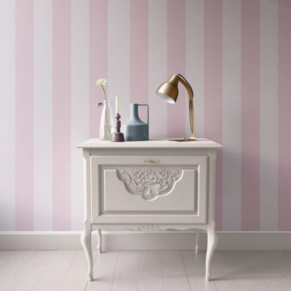 Papel pintado a rayas rosas y blancas Papel pintado a rayas rosas y blancas