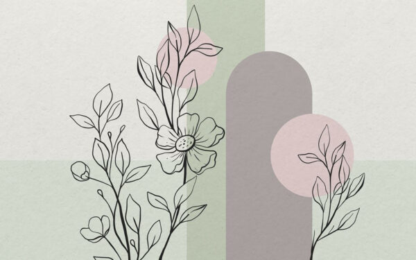 Dibujo de una flor y hojas Dibujo de una flor y hojas