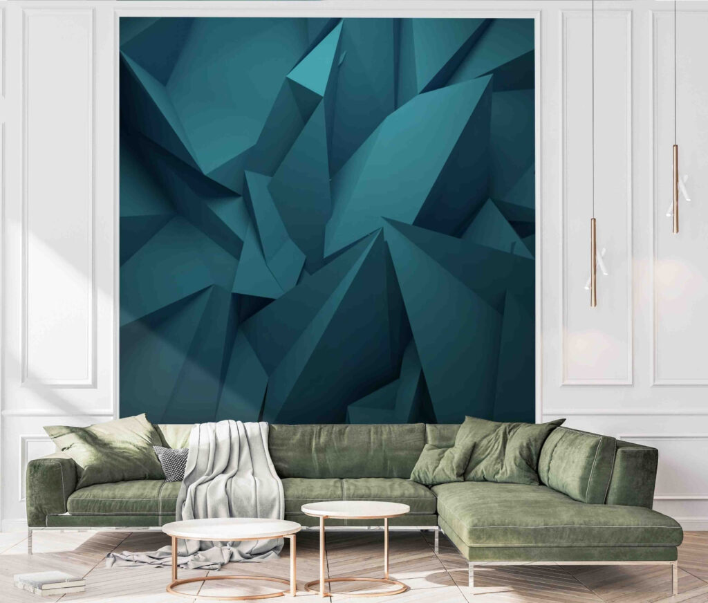 Blue polygonal shapes