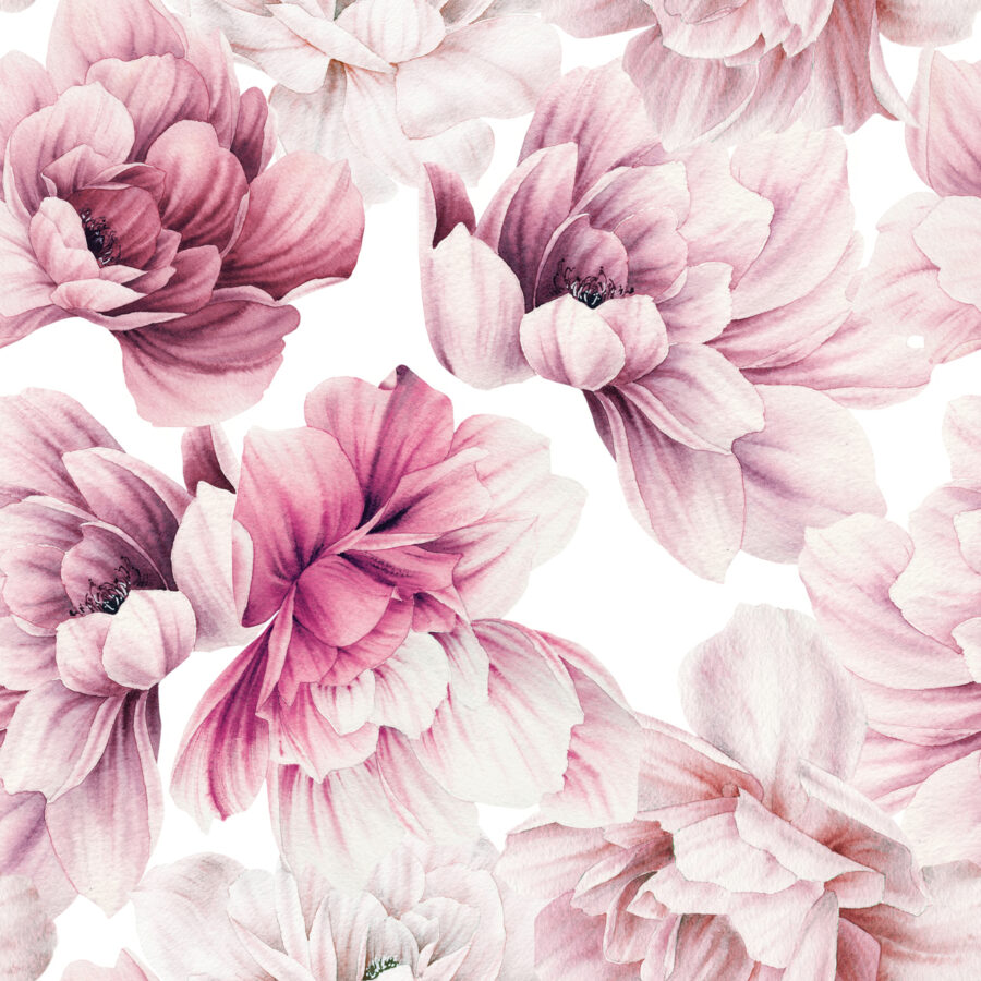 Delicadas flores en suaves tonos pastel.