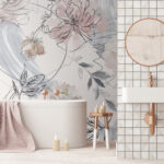 Fotomurales Motivo floral con flores blancas y negras