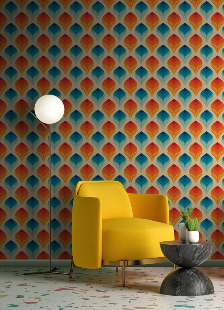 Patrón de hojas naranjas y azules u71428pig3 742x1024 - Patrón de hojas naranjas y azules - tegory