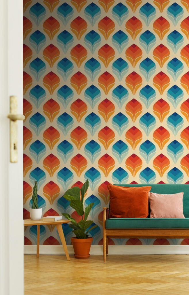 Patrón de hojas naranjas y azules u71428pig2 657x1024 - Patrón de hojas naranjas y azules - tegory