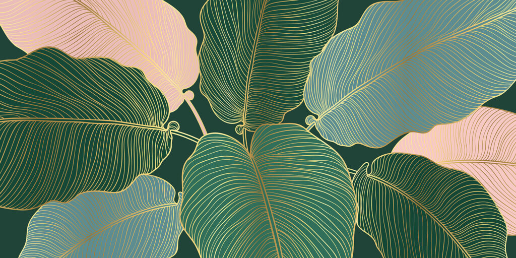 Hojas tropicales de líneas elegantes Hojas tropicales de líneas elegantes