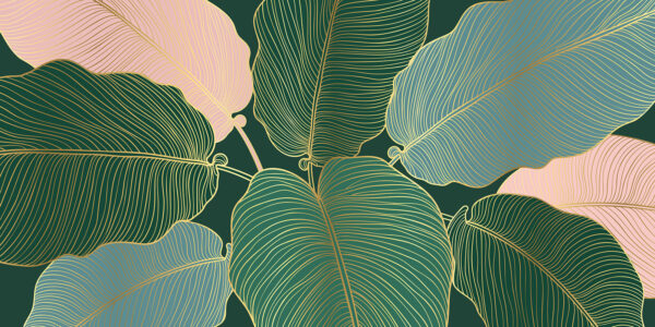 Hojas tropicales de líneas elegantes Hojas tropicales de líneas elegantes