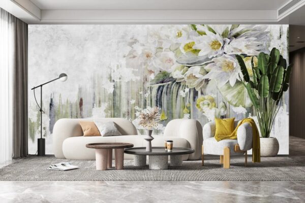 Pintura de flores sobre fondo blanco Pintura de flores sobre fondo blanco