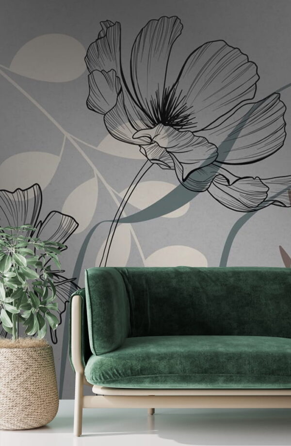 Dibujo de flores y hojas Dibujo de flores y hojas