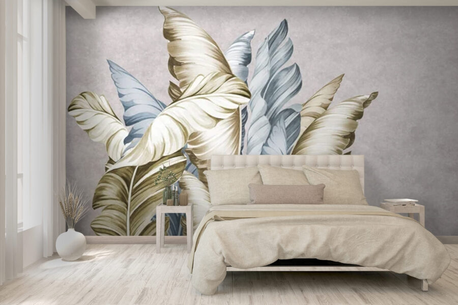 Elegantes hojas en tonos suaves