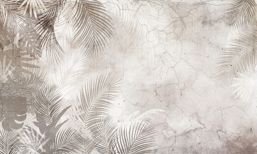 Pared con hojas de palmera