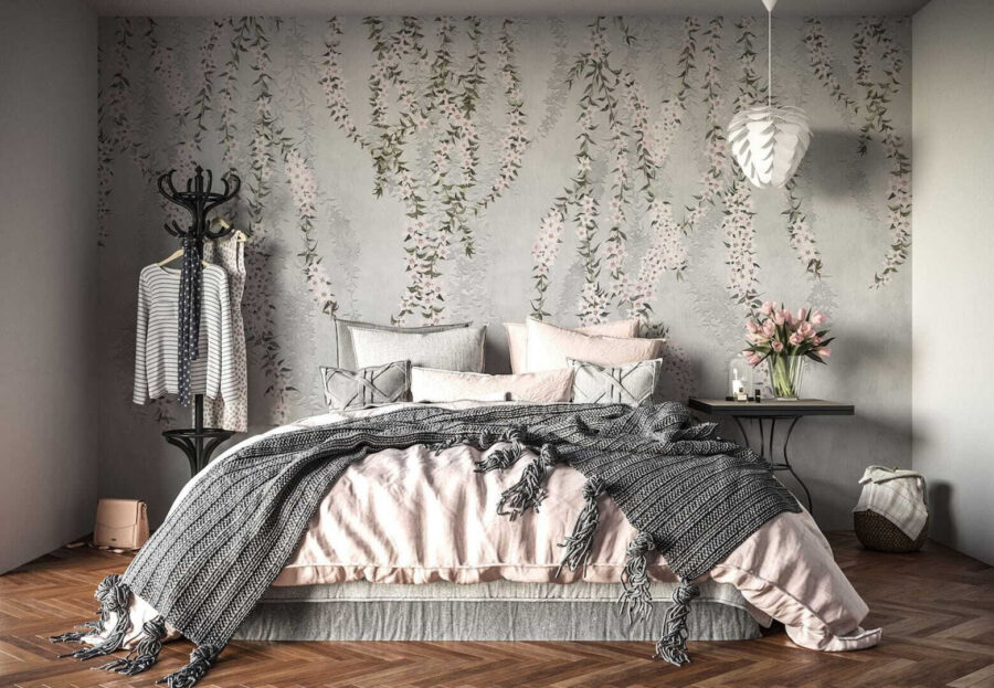 Papel pintado con flores