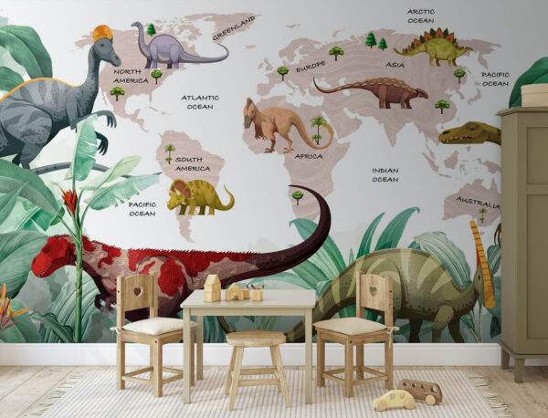Mapa de dinosaurios con plantas y nombres Mapa de dinosaurios con plantas y nombres