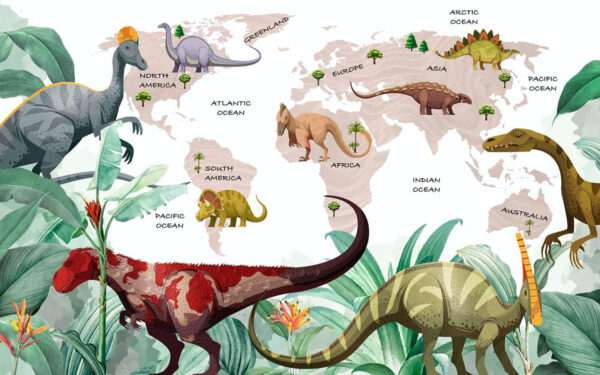 Mapa de dinosaurios con plantas y nombres Mapa de dinosaurios con plantas y nombres