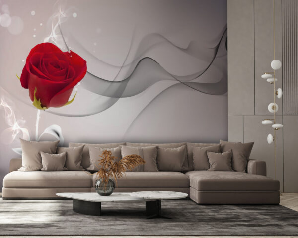 Rosa roja con humo Rosa roja con humo