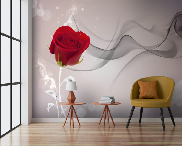 Rosa roja con humo Rosa roja con humo