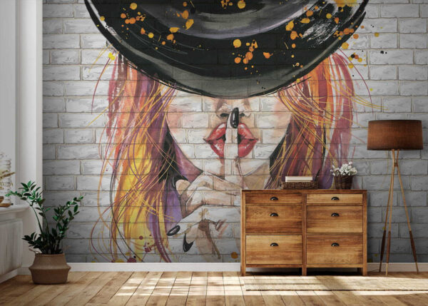 Pintura de una mujer con sombrero Pintura de una mujer con sombrero