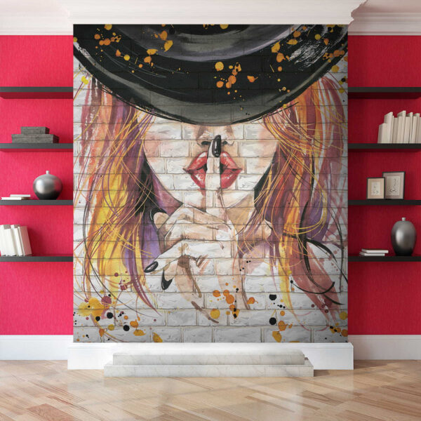 Pintura de una mujer con sombrero Pintura de una mujer con sombrero