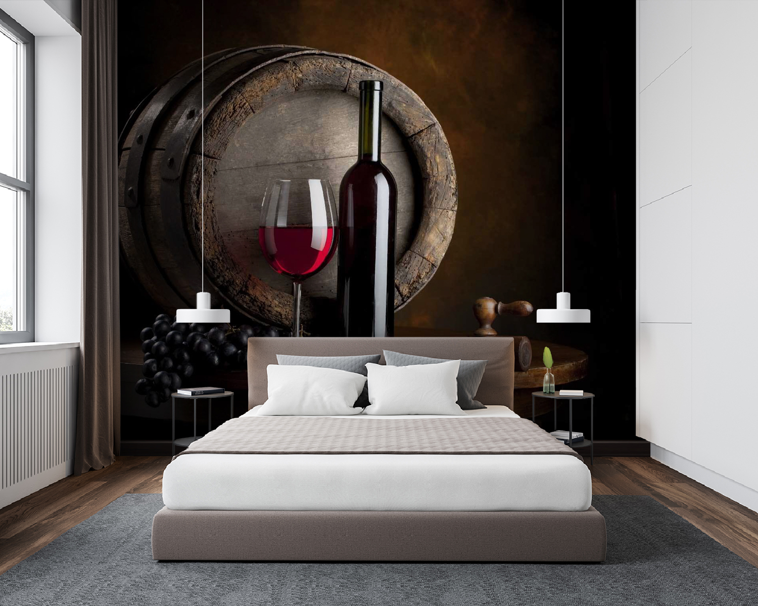 u65206pib94m - Botella de vino y copa sobre una mesa - tegory