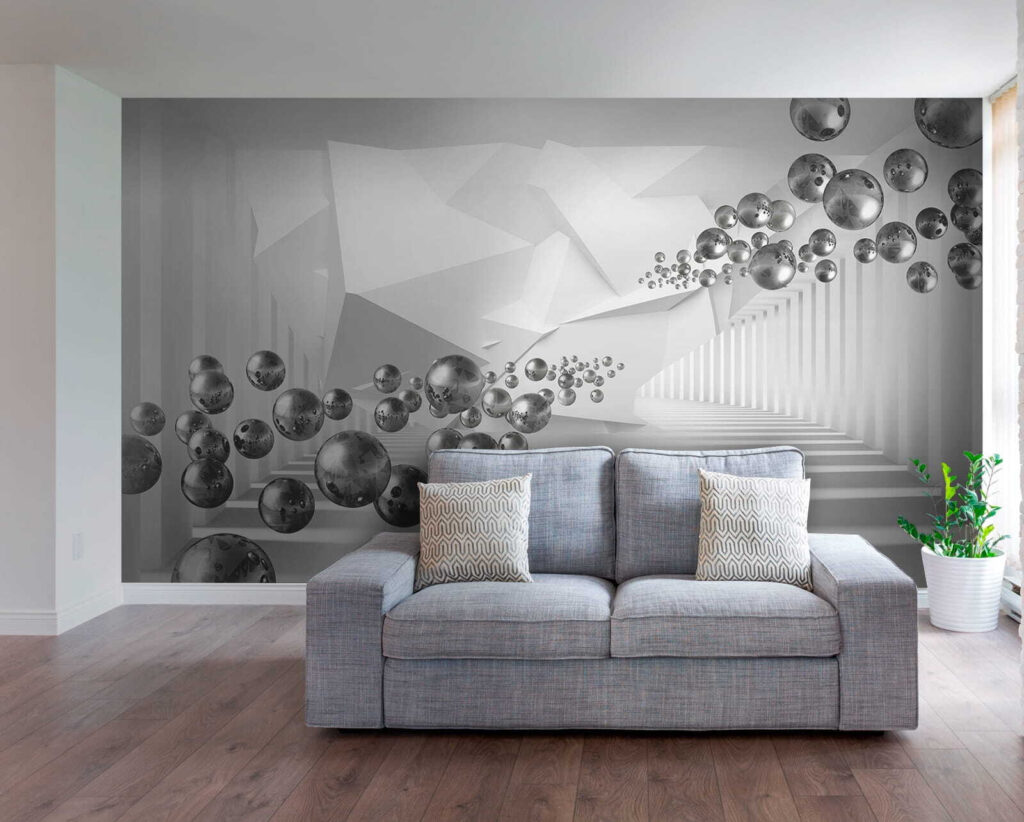 White room with white walls and white columns