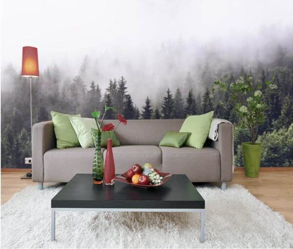 Bosque de árboles con niebla Bosque de árboles con niebla