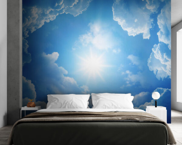 El sol brilla entre las nubes Fotomurales El sol brilla entre las nubes