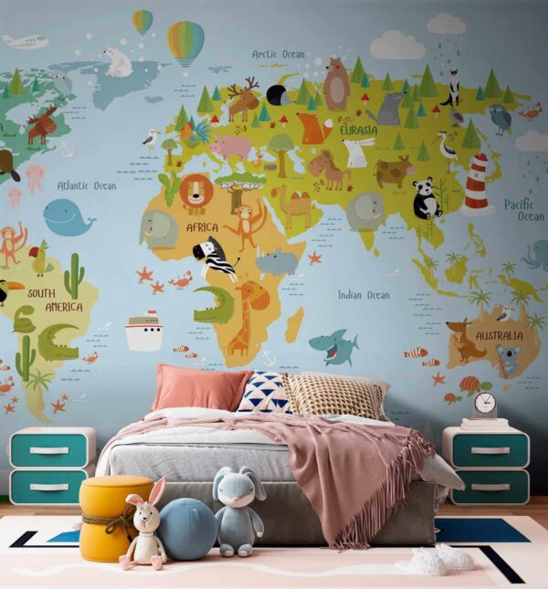 Mapa del mundo con animales Mapa del mundo con animales