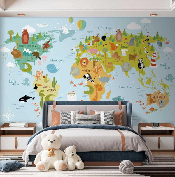 Mapa del mundo con animales Mapa del mundo con animales