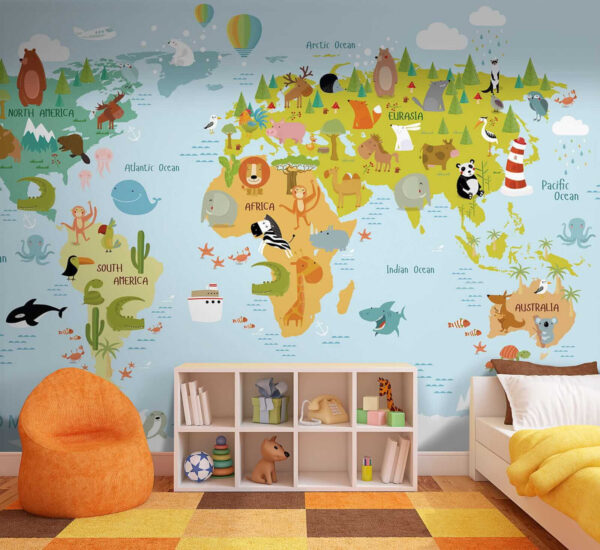 Mapa del mundo con animales Mapa del mundo con animales