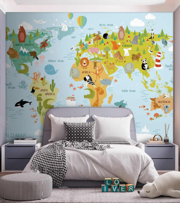 Mapa del mundo con animales Mapa del mundo con animales