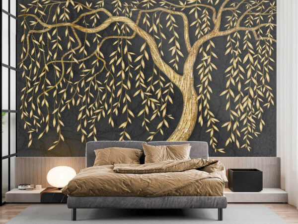 Elegante árbol metálico sobre fondo oscuro Elegante árbol metálico sobre fondo oscuro