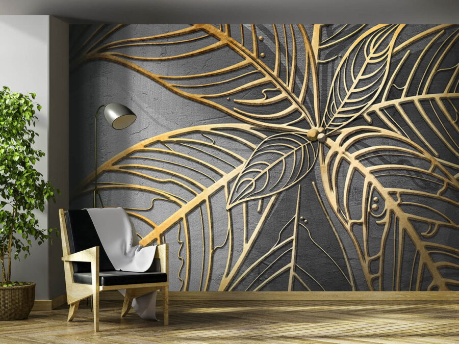 Diseño artístico de hojas intrincadas