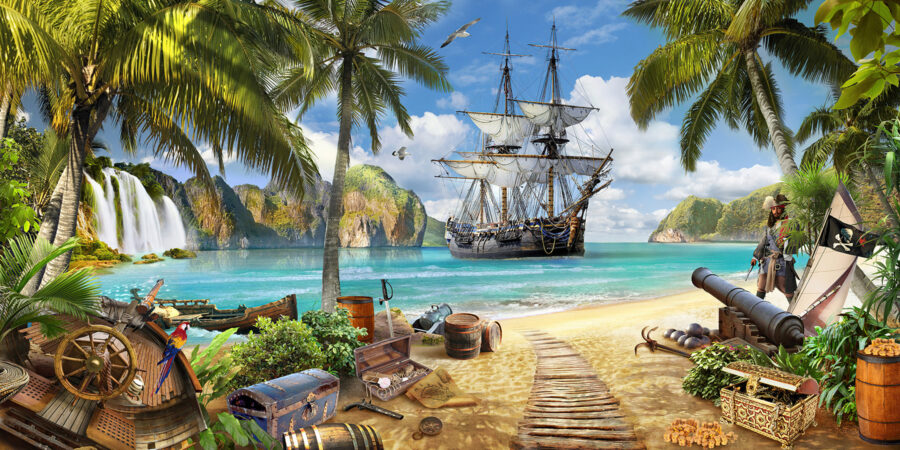 Fotomurales Barco pirata en una playa - Imagen 4